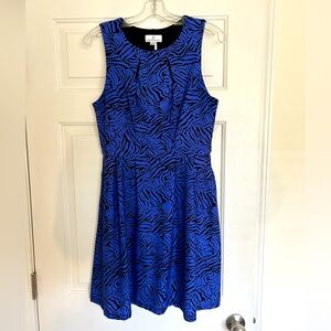 Jude Connally shift dress size medium in blue and black zebra print
